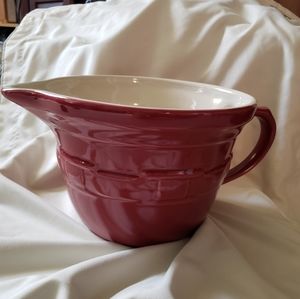 Longaberger Pottery Batter Bowl Red